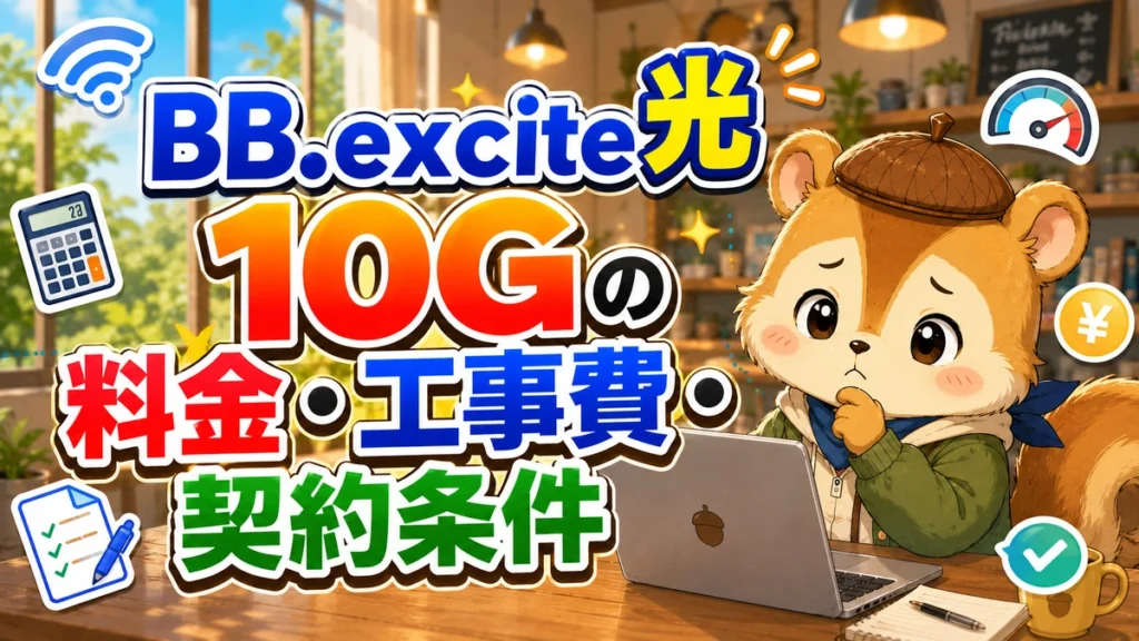 BB.excite光 10Gの料金・工事費・契約条件