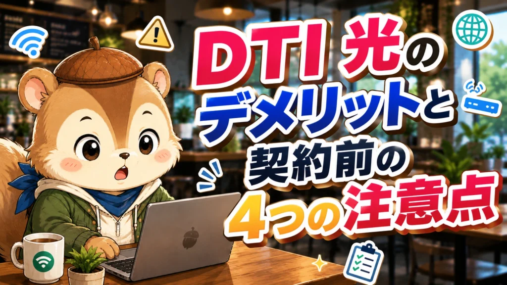 DTI 光のデメリットと契約前の4つの注意点