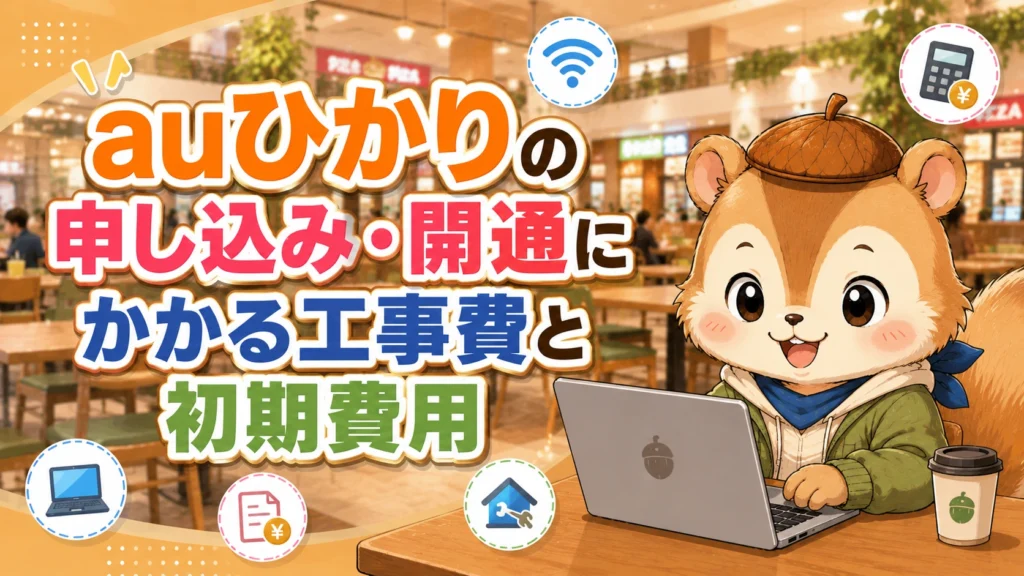 auひかりの申し込み・開通にかかる工事費と初期費用