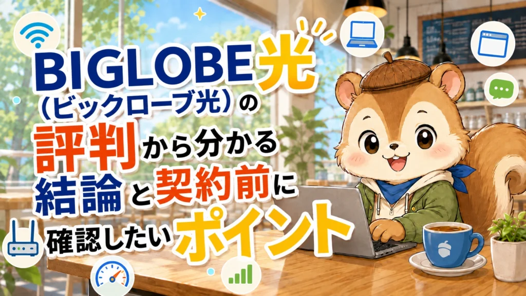 BIGLOBE光(ビックローブ光)の評判から分かる結論と契約前に確認したいポイント