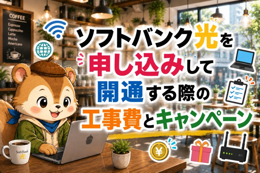 ソフトバンク光を申し込みして開通する際の工事費とキャンペーン