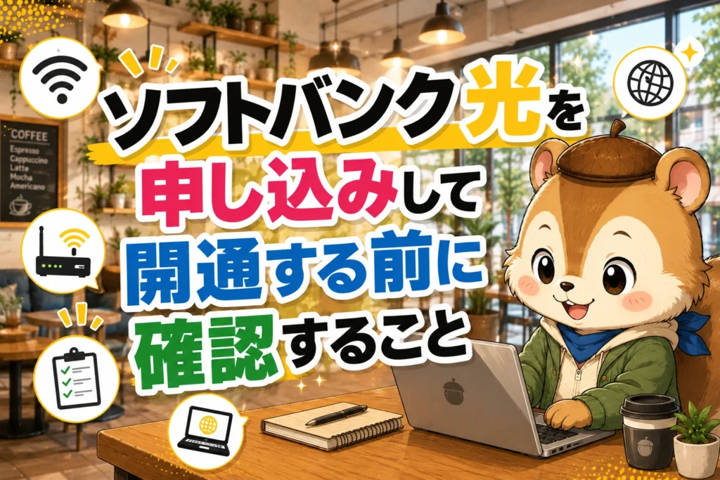 ソフトバンク光を申し込みして開通する前に確認すること