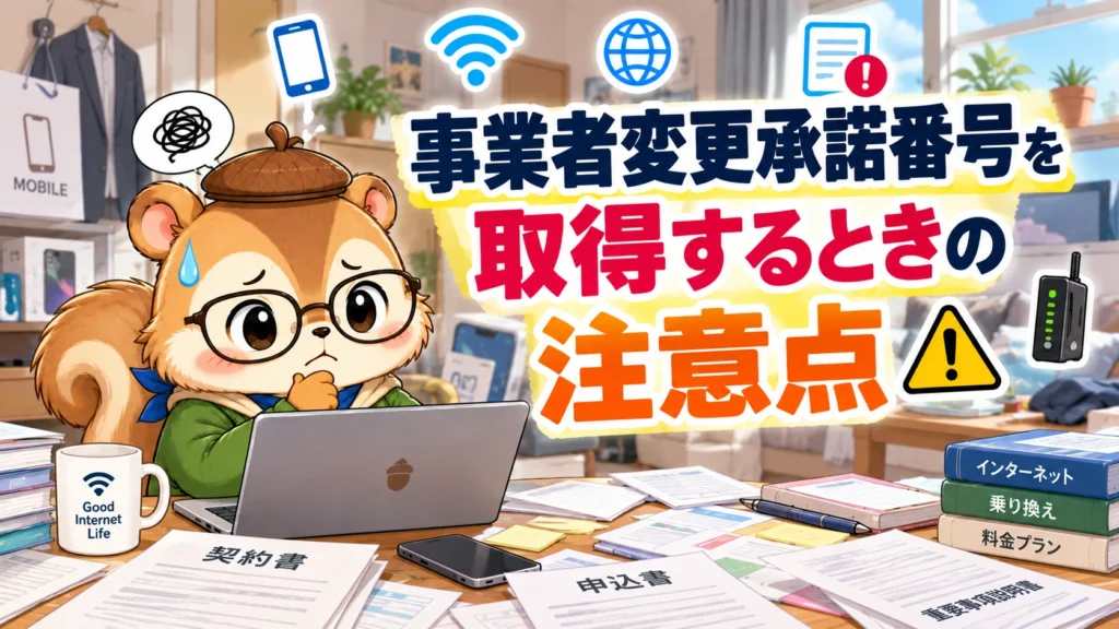 事業者変更承諾番号を取得するときの注意点